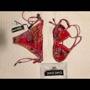 One one swimwear animal print bikini
